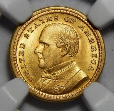 1903 NGC/CAC MS65 McKINLEY, LOUISIANA PURCHASE GOLD DOLLAR COMMEMORATIVE - Image 1 of 2