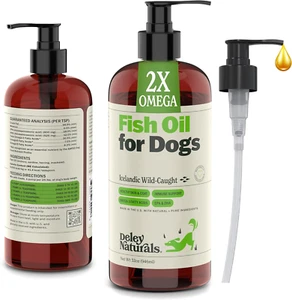 Deley Naturals Dog Fish Oil Icelandic 2X Omega - Dog Itching Skin Relief with Om - Picture 1 of 12
