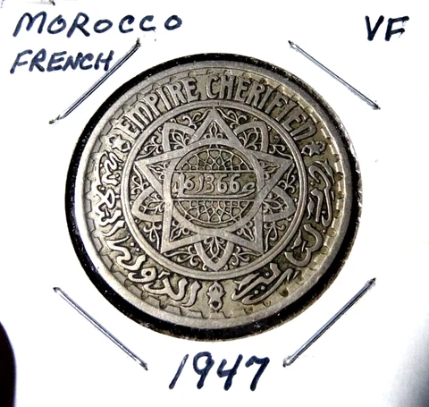 1947 Morocco 20 Francs World French/Moroccan Coin Cover