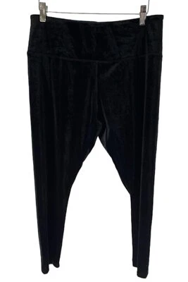 Leggings de terciopelo negros para mujer con control abdomen control Foto 1 de 2