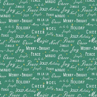 Texto de Navidad Verde Vacaciones Cheer Riley Blake 100% Algodón Precio por Yarda Foto 1 de 3