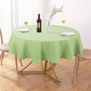 Textured Linen 60 Inch Round Tablecloth Up to 40'' Tables Waterproof Spill-Pr... - Picture 1 of 8