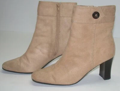 Predictions 3 英寸高靴麂皮绒皮革上侧拉链 ~ 棕褐色 ~ 8 M — 第 1/4 张图片