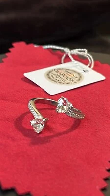 Anillo Swarovski Premium Cristal Austriaco Corazón Bypass en Platino/Esterlina 7 Foto 1 de 4