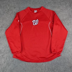 Washington Nationals Sweater Mens Large Red MLB Authentic Therma Base Pullover - Picture 1 of 11