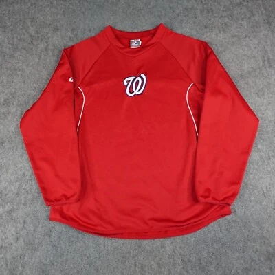 Washington Nationals Sweater Mens Large Red MLB Authentic Therma Base Pullover - Image 1 of 4