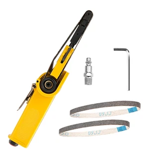 3/8 Zoll x 13 Zoll Druckluft Bandschleifer Schleifer mit 6 Stück Schleifbänder zum Polieren von Metall - Bild 1 von 6