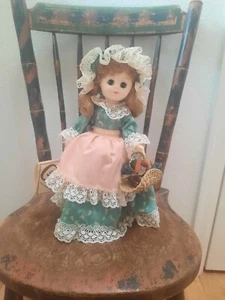 Vintage Gambina Doll "Tess" Market Lady 12" Tall - Green Dress & Pink Apron - KT - Picture 1 of 14