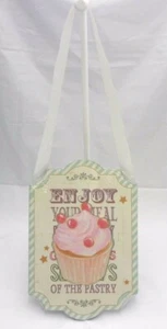 Maison du Monde plaque bois vintage cupcake 29 x 20 x 1 cm - Foto 1 di 2