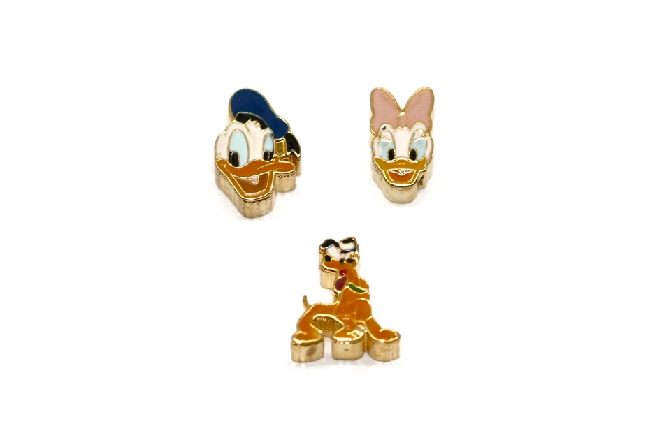 3 Piezas Bracciale Disney Donald Daisy Pluto Acero Inoxidable Chapado en Oro Dije Foto 1 de 1