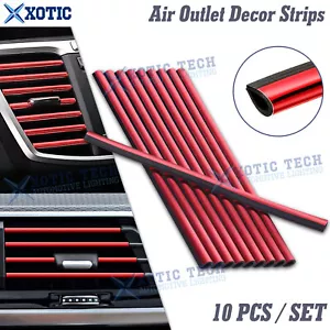 10Pcs Red Chrome-plated PVC Air Vent Outlet Decoration Accessories Universal Fit - Picture 1 of 13