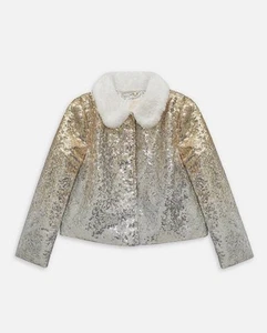 Disney Store Disney Princess Silver Gold Sequin Jacket for Girls Size 9/10 - Picture 1 of 7