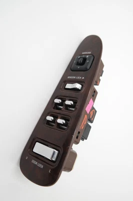 1998-2002 Lincoln Town Car Master Driver's Door Window Switch Bezel - Wood Trim - Image 1 of 4