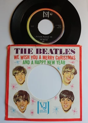 1964 THE BEATLES Please Please Me CHRISTMAS/New Year Sleeve 45 RPM  7" Single VG - Image 1 of 4