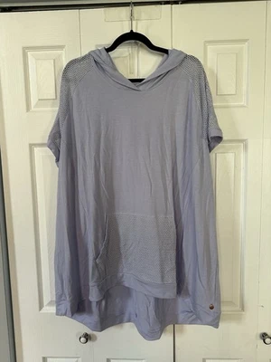 Túnica con Capucha Lane Bryant Livi Manga Corta Púrpura Talla 26/28 Nueva con Etiquetas Foto 1 de 4