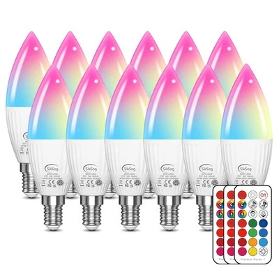 E12 LED Bulb Color Changing Candelabra Light Bulb with Remote Control, 50W In... - Image 1 of 4