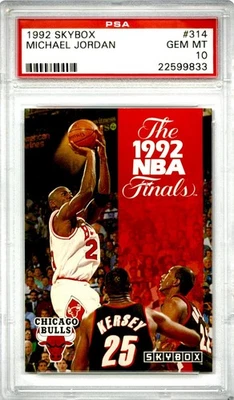 Michael Jordan Skybox 1992 PSA 10 POP 299 gema prístina como nuevo finales de la NBA patio #314 Foto 1 de 2