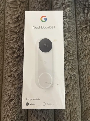 Google Nest Doorbell (Wired, 2nd gen) Video Doorbell Security Camera -  Snow - Image 1 of 3