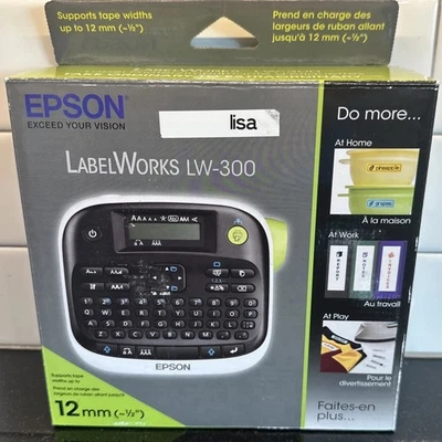 Epson Labelworks LW-300 Label Printer Machine White & Black - Tested & Working - Image 1 of 4