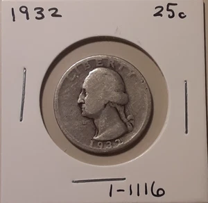 1932 25C Philadelphia Mint Washington Quarter 90% Silber USA (#1-1116) - Bild 1 von 3