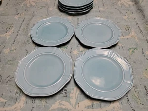 4) Threshold Wellsbridge 8" Salad Plate aqua blue  - Picture 1 of 10