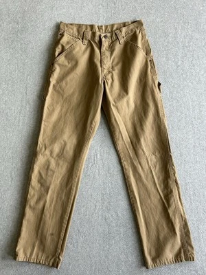 Pantalones de mezclilla elásticos Wrangler para hombre 30x32 marrón tostado caqui ropa de trabajo de carpintero Foto 1 de 4