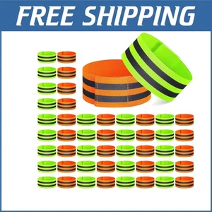 100 Pcs High Visibility Reflective Arm Bands for Safe Night Walking and Running - Picture 1 of 9