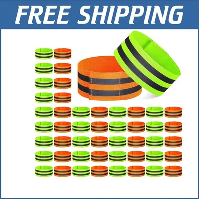 100 Pcs High Visibility Reflective Arm Bands for Safe Night Walking and Running - Image 1 of 4