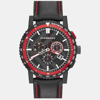 Brand New Burberry City BU9803 Chronograph Black Dial Leather Band Men's 43 mm - Image 1 of 2