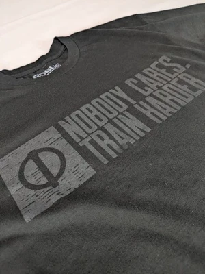 Rogue Fitness Shirt Mens Medium Black Nobody Cares Train Harder Weight Lifting T - Image 1 of 3