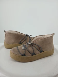 Free People Snowdrop Micro Shearling Stiefel Damen 11M hellbraun Wildleder NEU DB5 - Bild 1 von 12