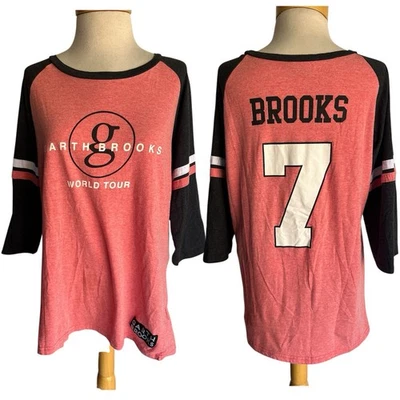 GARTH BROOKS (2014) Official Women's "World Tour" Raglan Jersey T-Shirt Size 2XL - Image 1 of 4