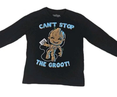 Marvel  Guardians Of The Galaxy T Shirt Black Boys Medium Can't Stop The Groot - Image 1 of 4