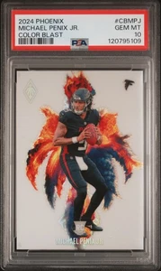 2024 Panini Phoenix Michael Penix Jr. Color Blast Astuccio Hit #CB-MPJ Rookie PSA 10 - Foto 1 di 2