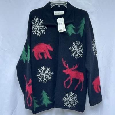 Cárdigan Suéter Tejido Marisa Christina Lana Hervida Para Mujer XL Navidad Nuevo Con Etiquetas De Colección Foto 1 de 4