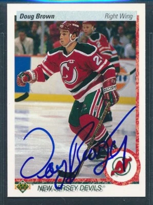 Autographed 1990-91 Upper Deck Set Break #159: DOUG BROWN Signed On Card Auto - Image 1 of 2