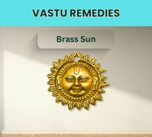 3" Brass Auspicious Surya Sun Idol Wall Hanging Religious Home Decor Office Gift - Picture 1 of 6