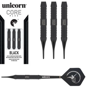 Einhorn Core Plus schwarze Messing Soft Tip Darts - Komplettset - wählen Sie 17 g oder 19 g - Bild 1 von 1