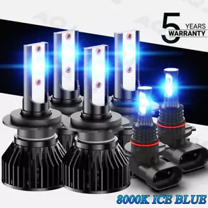 For BMW 328i 2007-2016 HD Bulbs LED Headlights Hi/Low Beams + Fog Lights Blue - Picture 1 of 21
