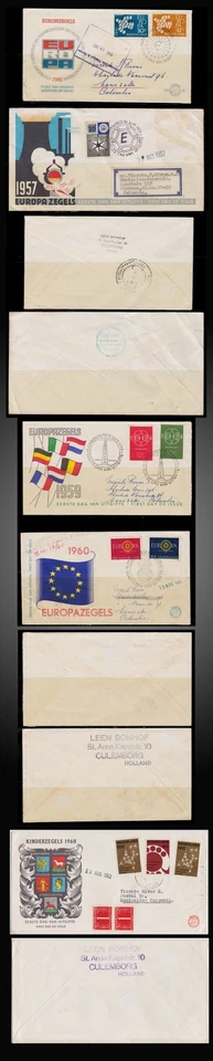 1957 1959 1960 1961 RARE NETHERLANDS FDC CIRCULATED EUROPA TELEPHONE NETWORK - Image 1 of 1