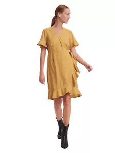 VERO MODA Vestido de Mujer Vmhenna Abrigo Regular Fit Negro Amarillo Azul XS S - Imagen 1 de 10