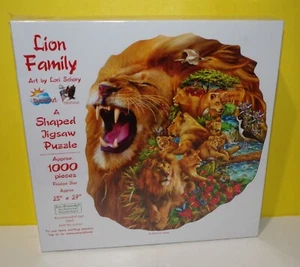 Sunsout Lion Family - Lori Schory Shaped Jigsaw Puzzle (100 Pieces) Sealed New - Picture 1 of 1