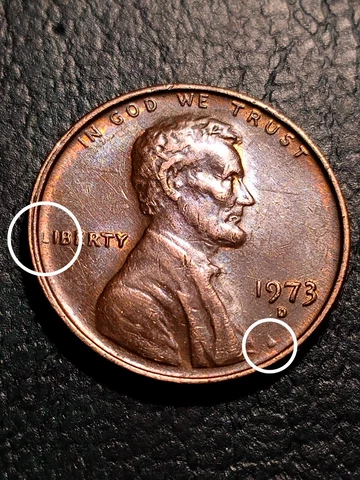 US. Cent 1973 "D" / Error Cover