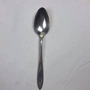 Cucchiaio piatto comune argento placca 7,5"" motivo floreale alto sul manico - Foto 1 di 7