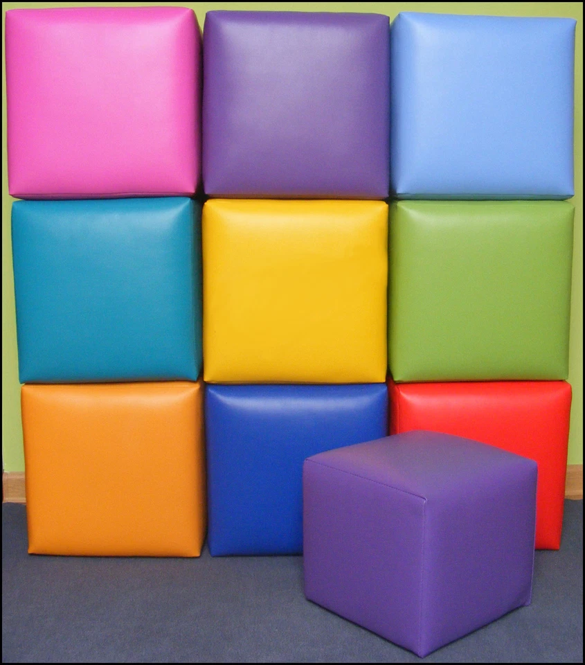 Kindermöbel Sitzwürfel Hocker Kunstleder Sitzhocker Cubic 30x30x30 - Bild 1 von 1