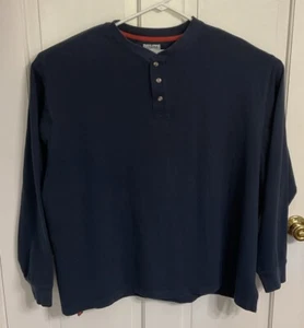 Duluth Trading Co Mens Shirt 3XL XXXL Blue Henley Long Sleeve Tee - Picture 1 of 8