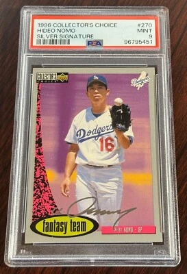Video Nomo Collectors Choice Silver Signature 1996 #270 PSA 9 Dodgers Pop 1 Foto 1 de 2