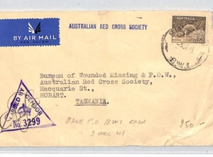 AUSTRALIA 9d USED PALESTINE/GAZA WW2 Air Cover RED CROSS Society *BWI* CDS RC26 - Picture 1 of 8