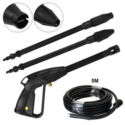 High Pressure Washer Spray Gun & 5M Washing Hose Kit For Car Jet Lance 160 bar