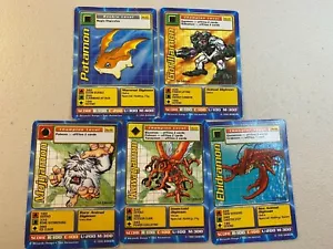 1999 1a edición Digimon Patamon Kuwagmon Mojyamon Gorillamon Ebidramon - Imagen 1 de 2